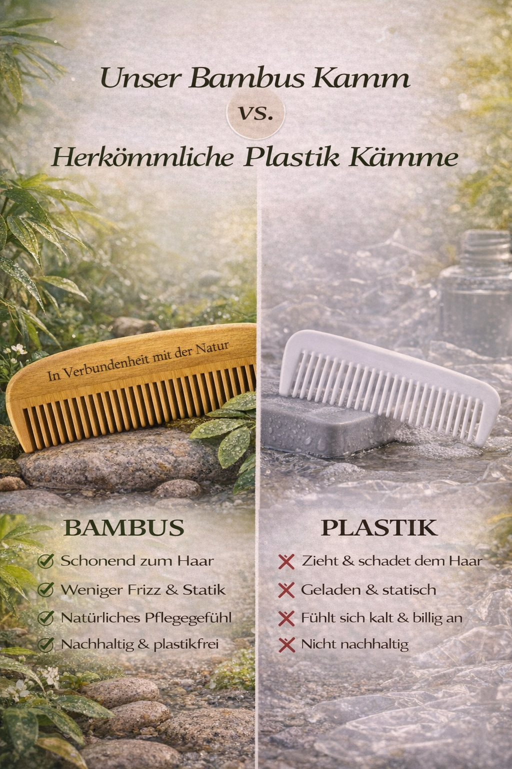 Natürlicher Bambuskamm